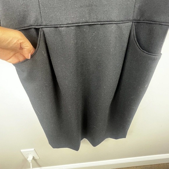 Pendleton Black Sheath Dress Size 4 3/4 sleeves Virgin Wool Midi - Picture 5 of 12